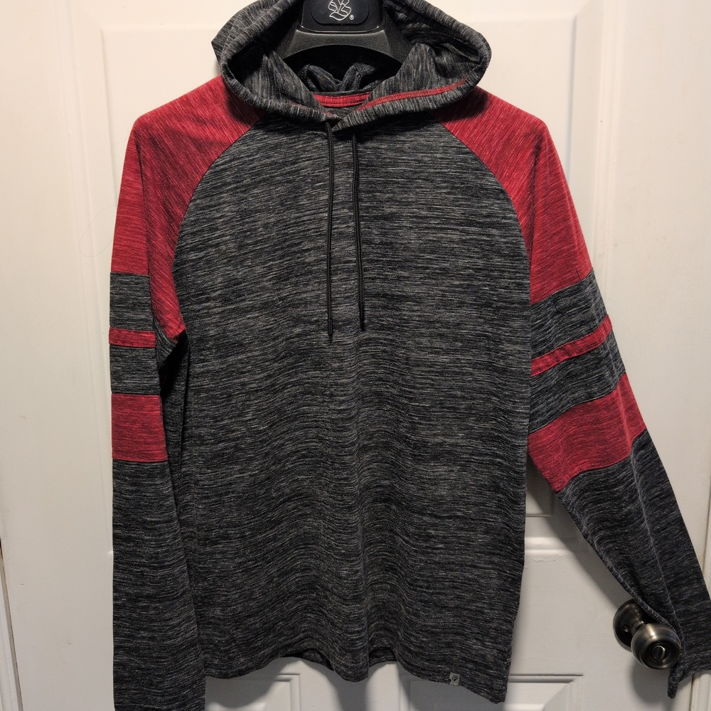 Burnside Charcoal and Burgundy Hoodie - Picture 3 of 10